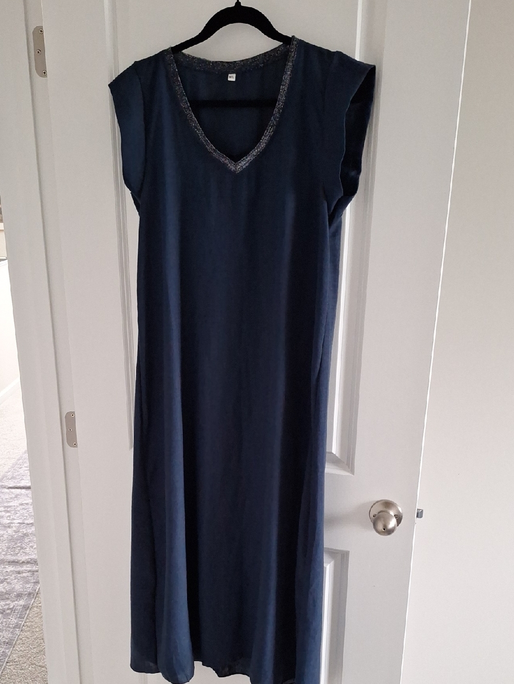 Sleeveless V-Neck Maxi Dress in Navy